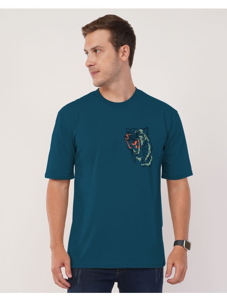     			AUSK Cotton Oversized Fit Printed Half Sleeves Men's T-Shirt - Teal ( Pack of 1 )