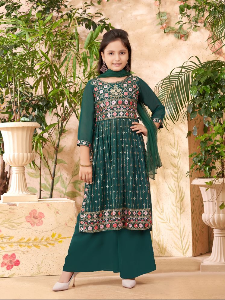     			Aarika Girls Georgette Suit Sets ( Pack of 1 , Green )