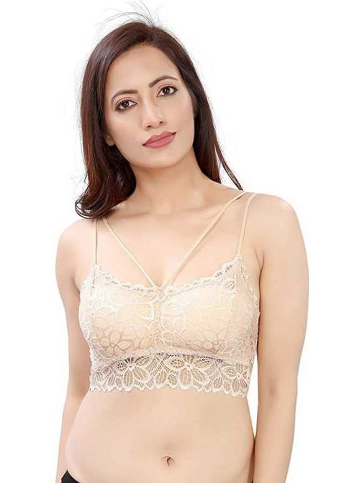     			ComfyStyle Beige Lace Lightly Padded Women's Bralette Bra ( Pack of 1 )