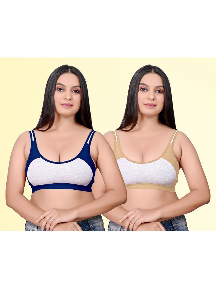     			HAYA Multicolor Cotton Non Padded Women's Everyday Bra ( Pack of 2 )