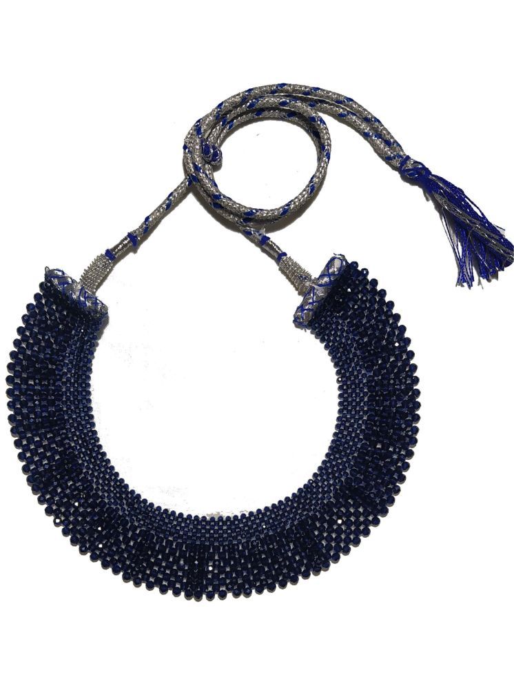     			Jewar Mandi Blue Crystal Necklace ( Pack of 1 )