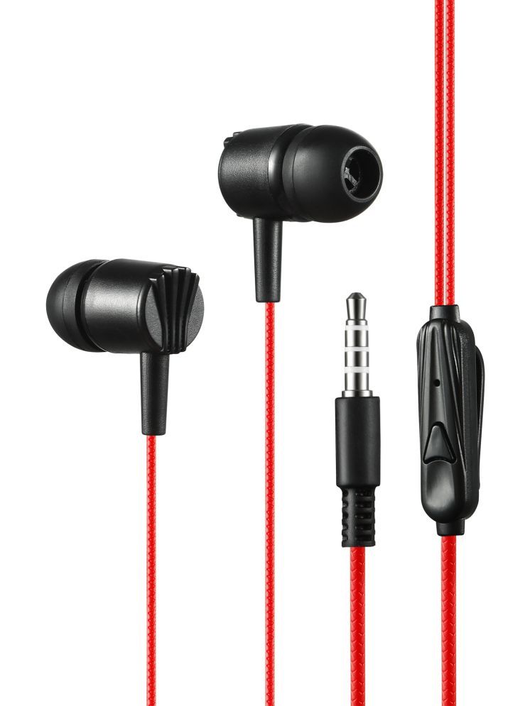     			MZ M105 3.5 mm Wired Earphone In Ear Volume Controller Red