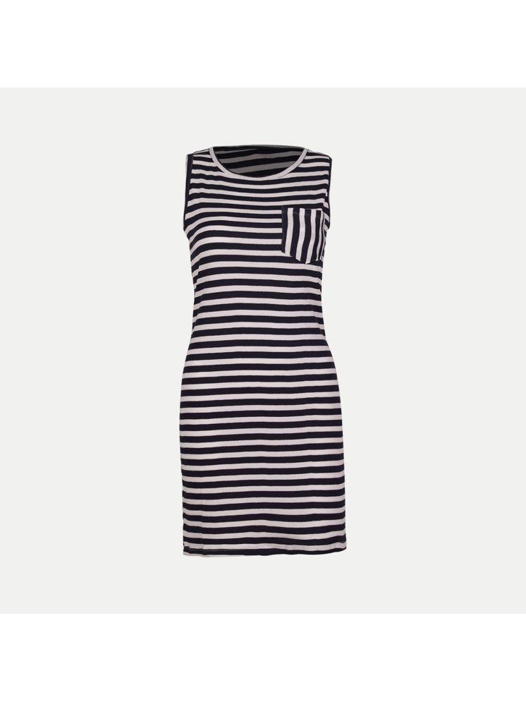     			Radprix Cotton Striped Knee Length Women's Bodycon Dress - Blue ( Pack of 1 )