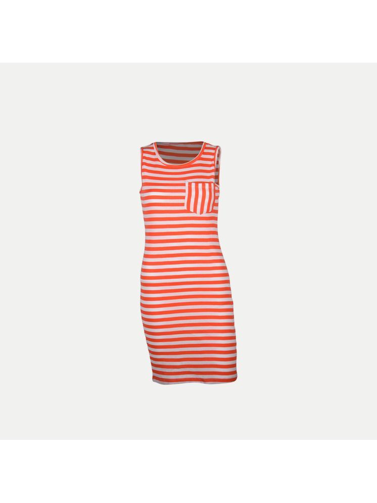     			Radprix Cotton Striped Knee Length Women's Bodycon Dress - Red ( Pack of 1 )