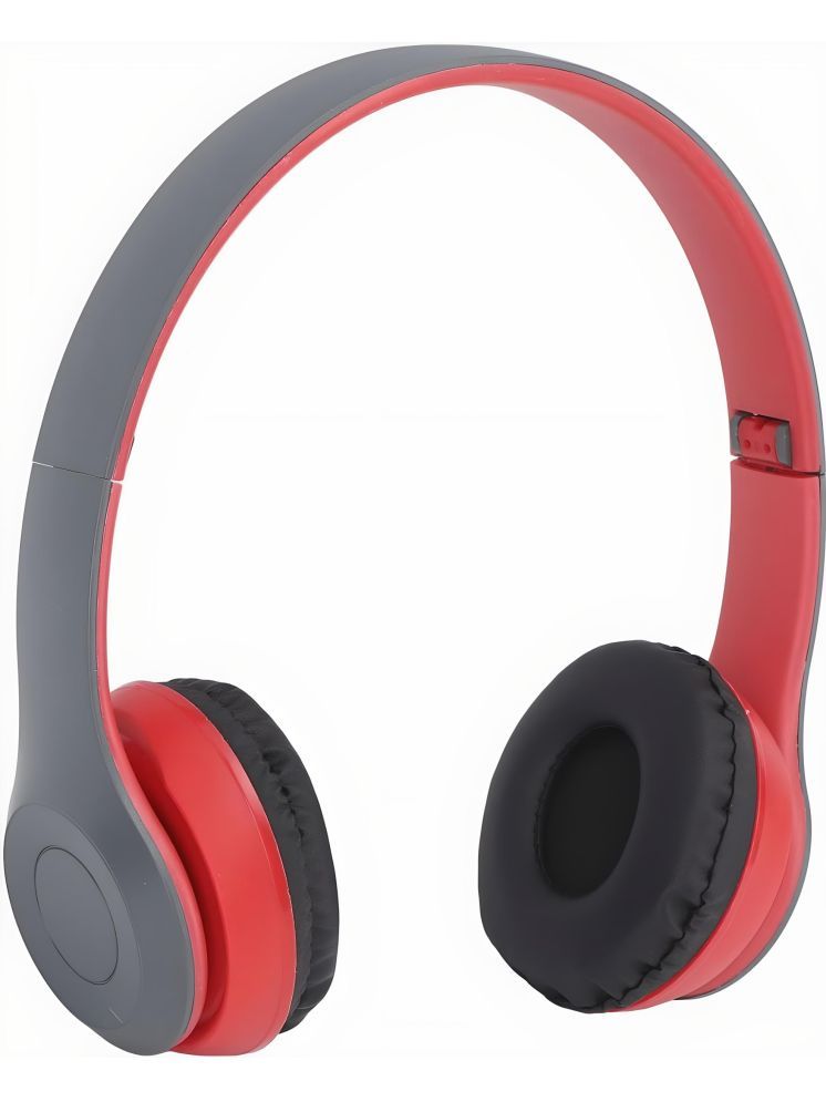     			UGPro UGP-47 2 in 1 3.5 mm Bluetooth Headphone Over Ear 4 Hours Playback Adjustable length IPX4(Splash & Sweat Proof) Red