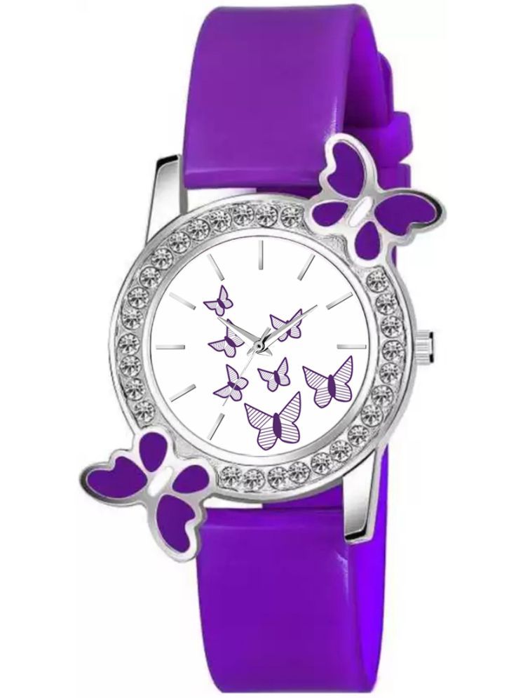     			twixy Purple PU Analog Womens Watch