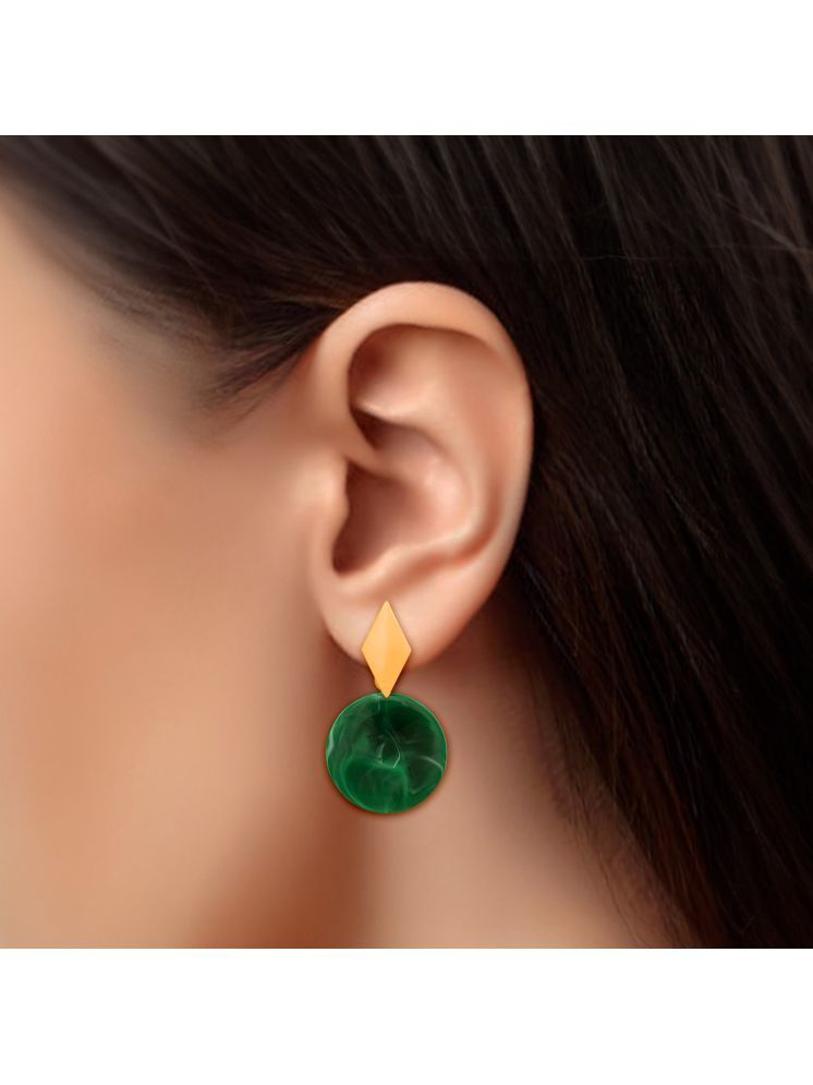     			Drashti Collection Green Stud Earrings ( Pack of 1 )