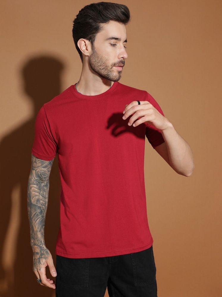     			EPPE Cotton Regular Fit Solid Half Sleeves Men's T-Shirt - Wine ( Pack of 1 )