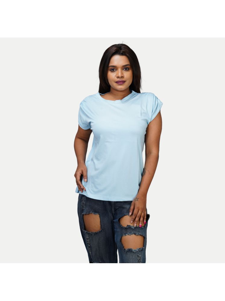     			Radprix Light Blue Rayon Women's Regular Top ( Pack of 1 )