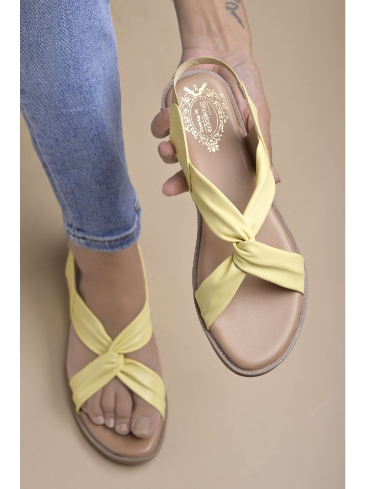     			Shoetopia Yellow Women's Flats