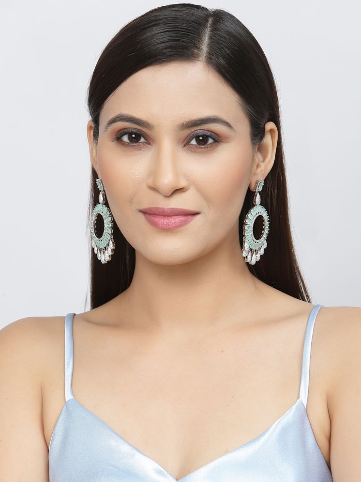     			Zeneme Sea Green Danglers Earrings ( Pack of 1 )