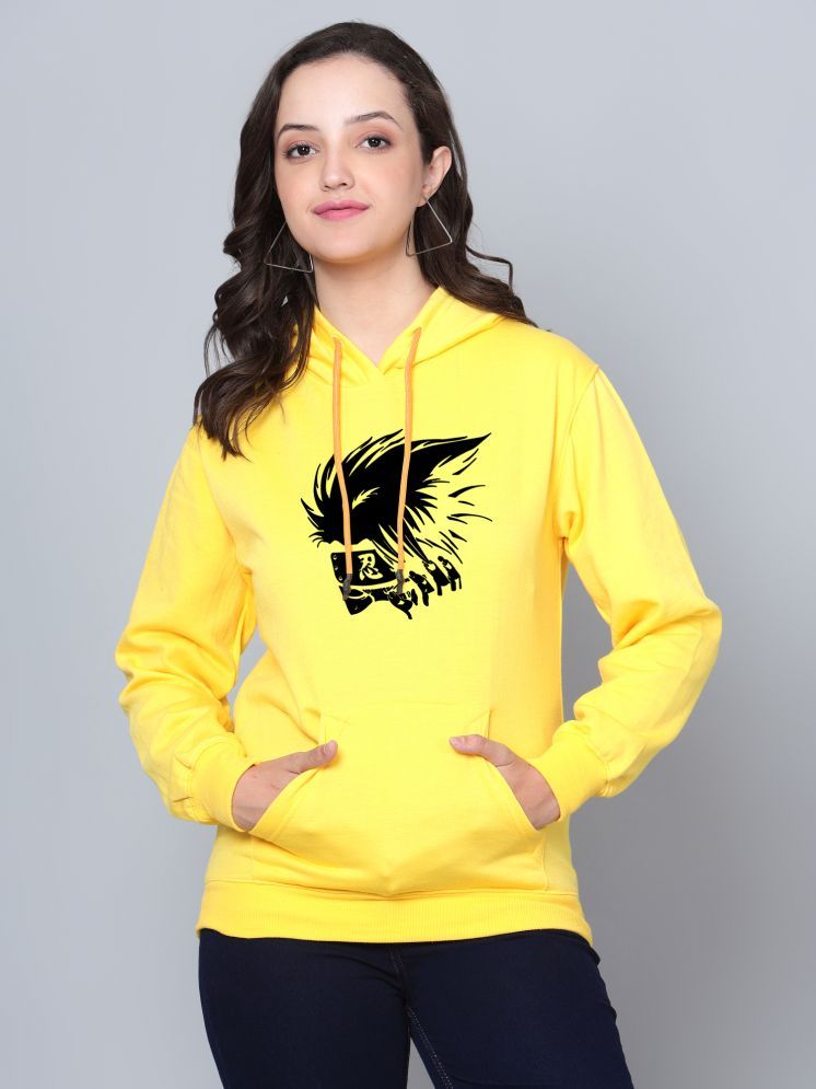     			fashion and youth Cotton Blend Women's Hooded Sweatshirt ( Yellow )