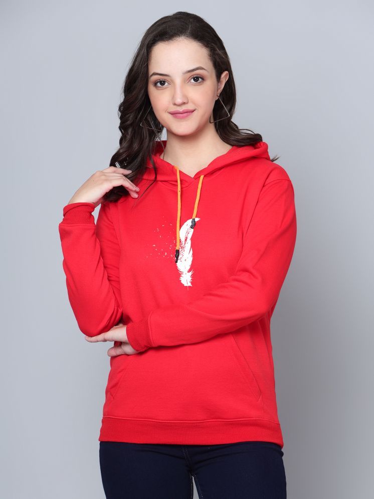     			fashion and youth Cotton Blend Women's Hooded Sweatshirt ( Red )