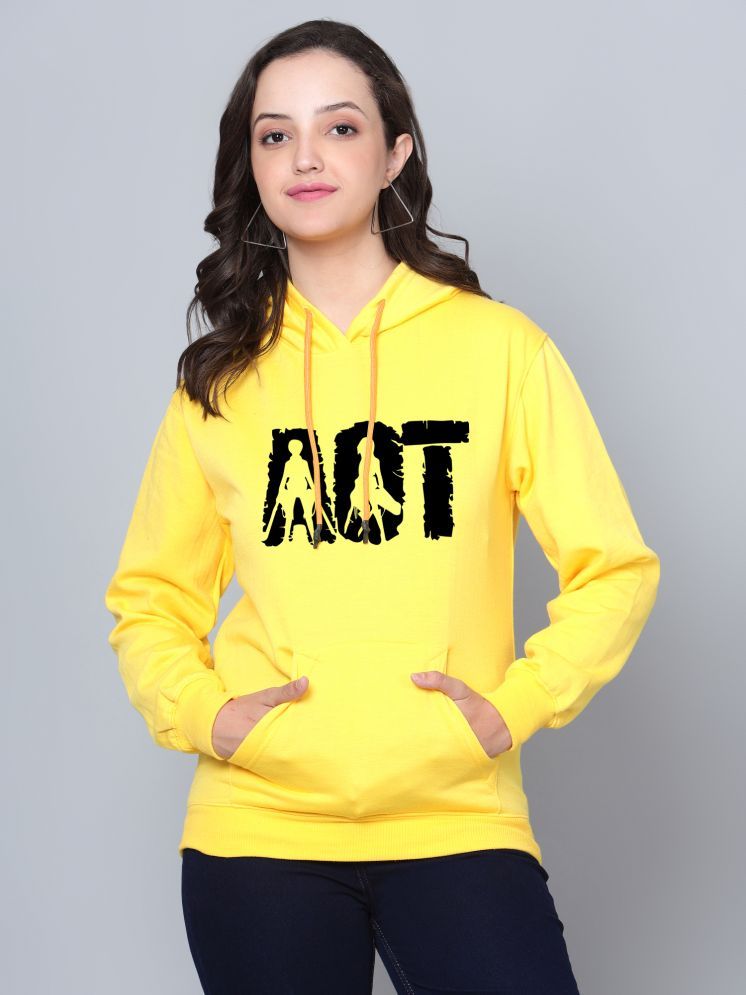     			fashion and youth Cotton Blend Women's Hooded Sweatshirt ( Yellow )