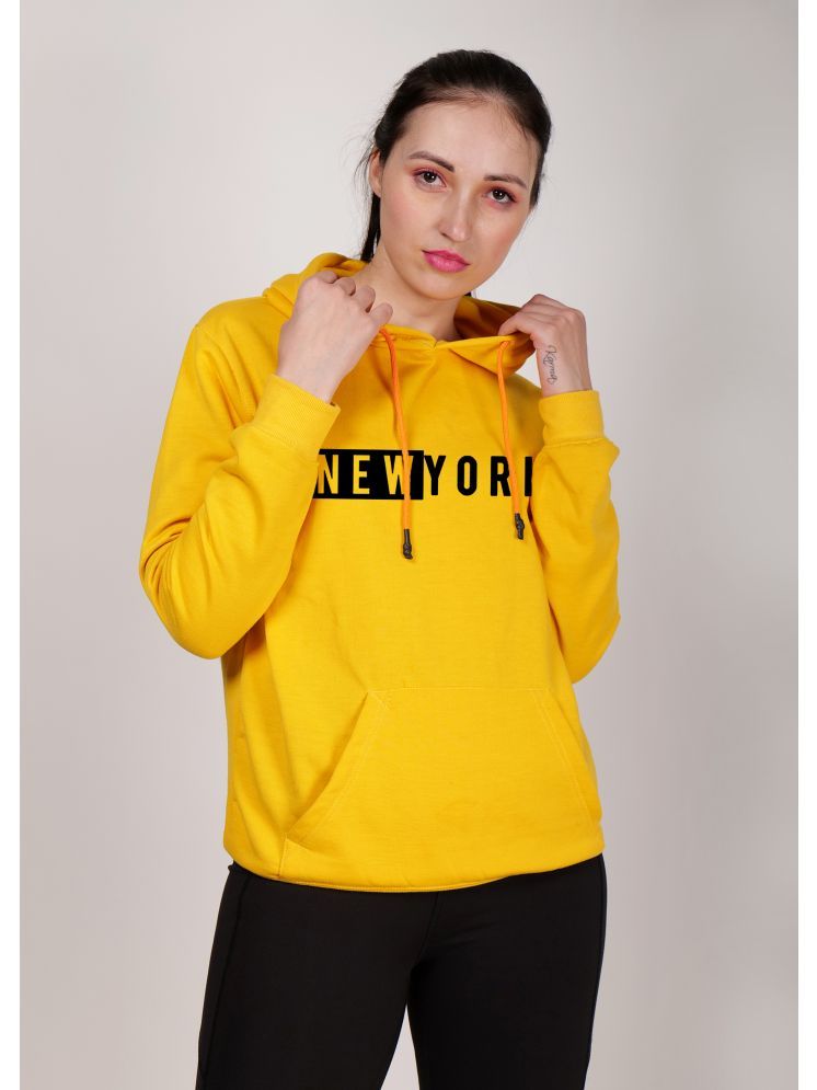     			fashion and youth Cotton Blend Women's Hooded Sweatshirt ( Yellow )