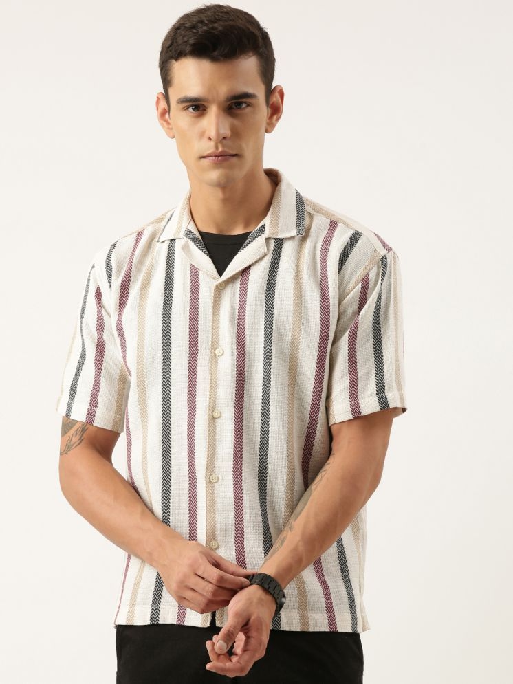     			roller fashions 100% Cotton Oversized Fit Striped Half Sleeves Men's Casual Shirt - Multi ( Pack of 1 )