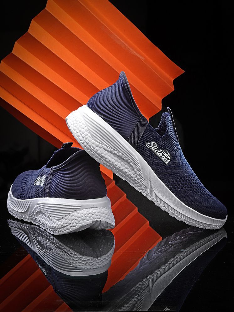     			ASIAN SLIDE-ON-GENTS-13 Navy Men's Sports Running Shoes