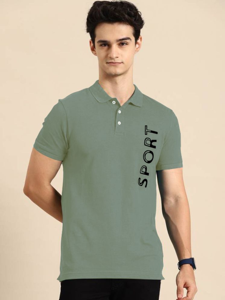     			DAAWEAR OUTFITS Lycra Regular Fit Printed Half Sleeves Men's Polo T Shirt - Sea Green ( Pack of 1 )