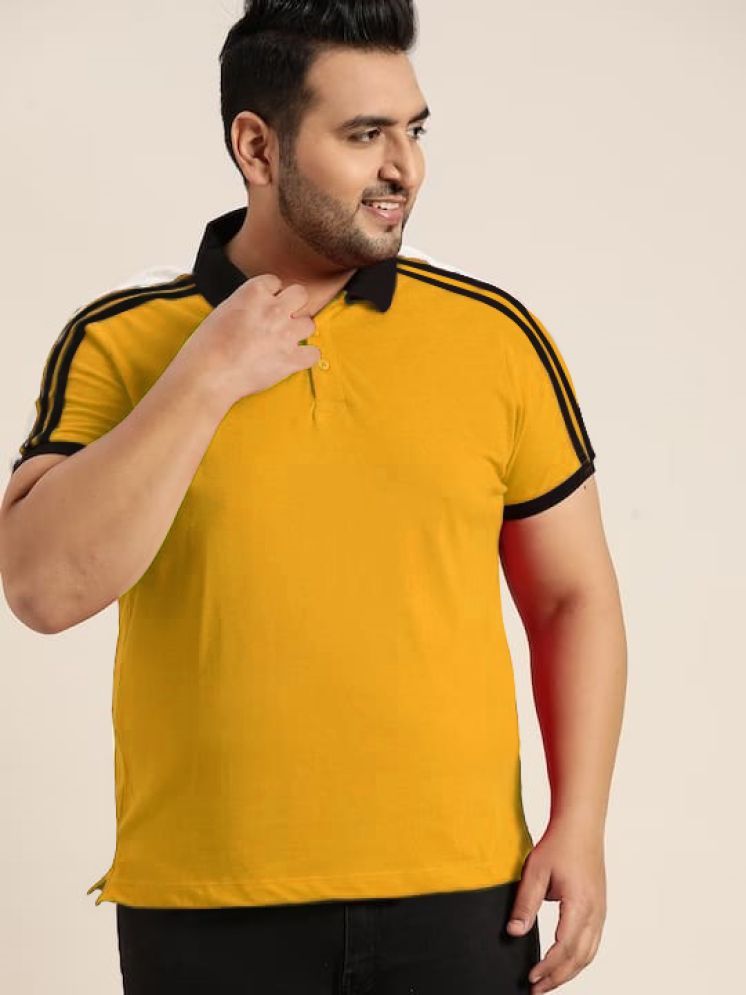     			DAAWEAR OUTFITS Lycra Regular Fit Colorblock Half Sleeves Men's Polo T Shirt - Yellow ( Pack of 1 )