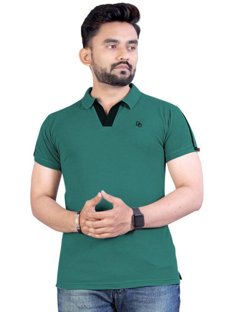     			DAAWEAR OUTFITS Lycra Regular Fit Solid Half Sleeves Men's Polo T Shirt - Green ( Pack of 1 )