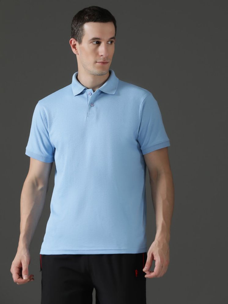     			EPPE Polyester Slim Fit Solid Half Sleeves Men's Polo T Shirt - Sky Blue ( Pack of 1 )