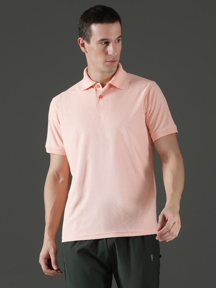     			EPPE Polyester Slim Fit Solid Half Sleeves Men's Polo T Shirt - Pink ( Pack of 1 )