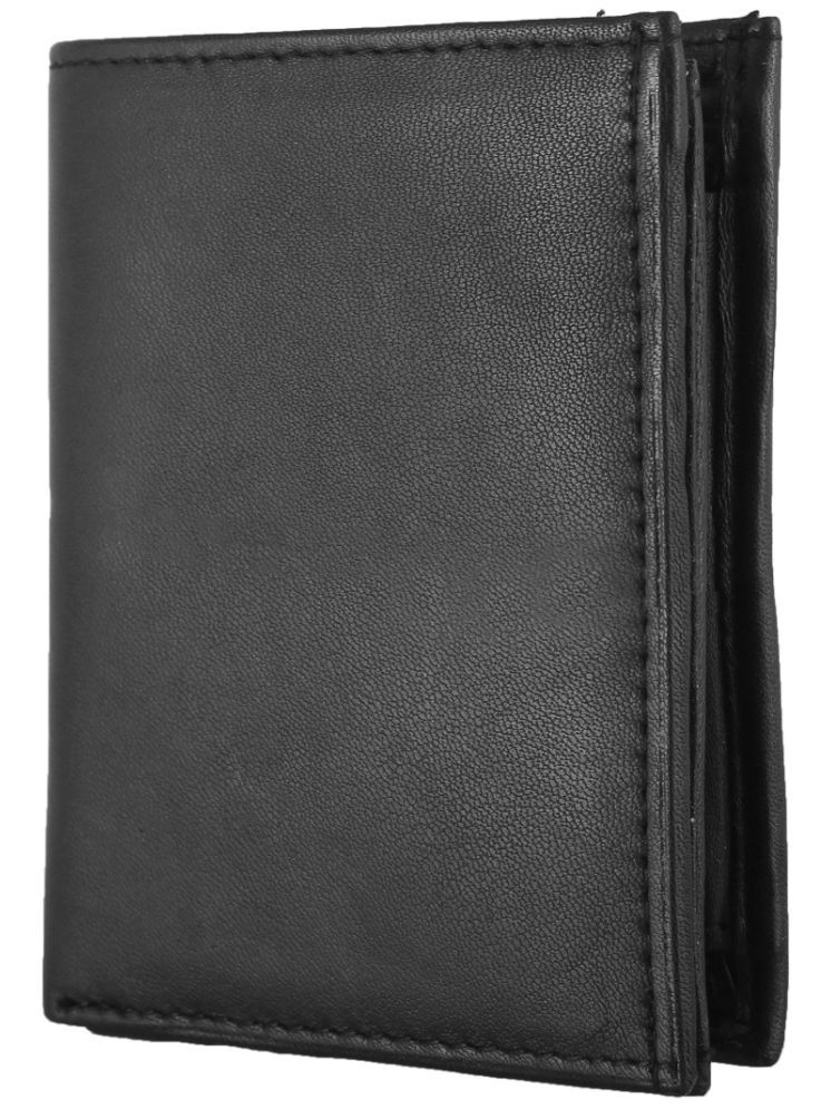     			EUGENIE Black 100% Leather Men's RFID Wallet,Regular Wallet,Coin Pouch ( Pack of 1 )