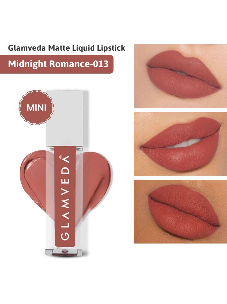     			Glamveda X Rashami Desai Matte Mini Liquid Lipstick, Nude Brown shade (Midnight romance - 013) 1.2ml