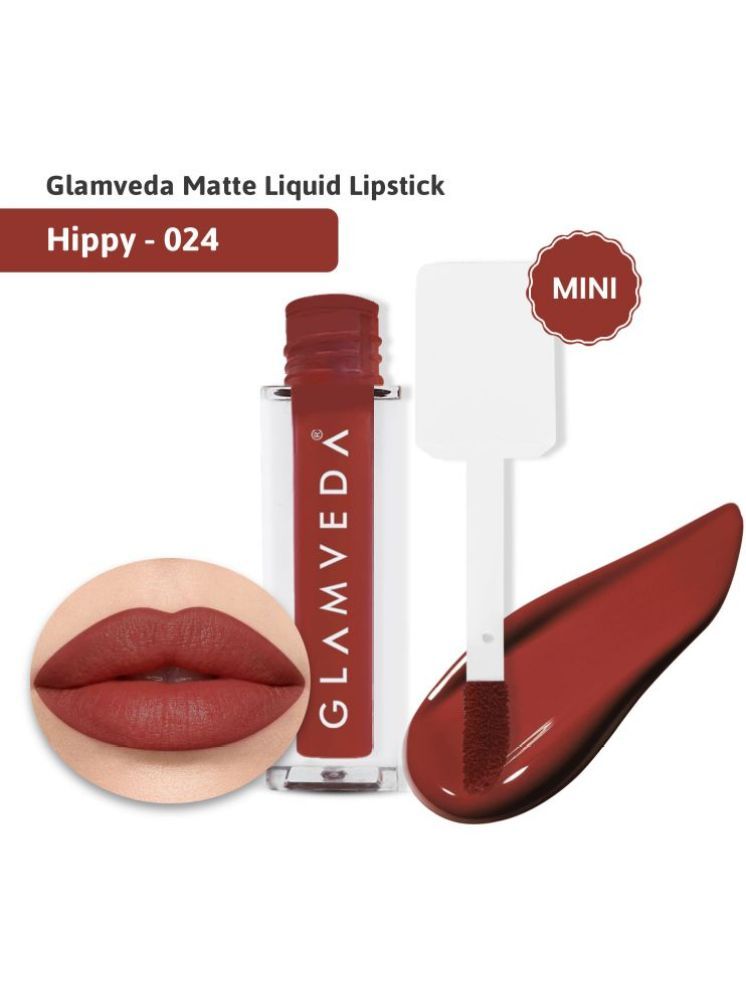     			Glamveda X Rashami Desai Matte Mini Liquid Lipstick, Brown shade (Hippy - 024) 1.2ml