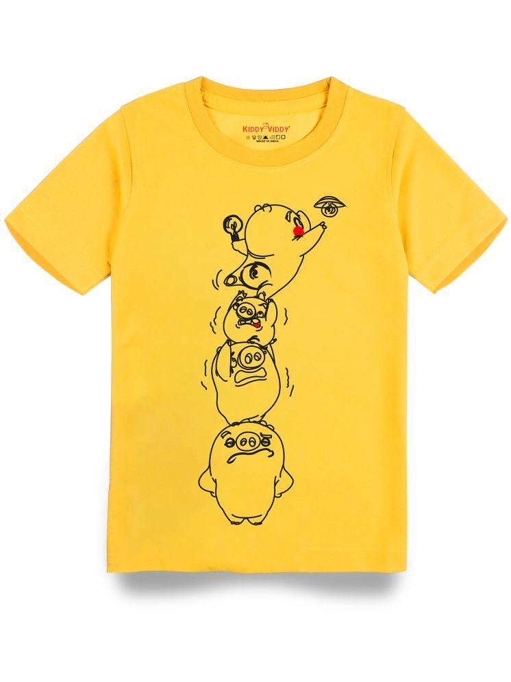     			KIDDY VIDDY Yellow Cotton Boy's T-Shirt ( Pack of 1 )