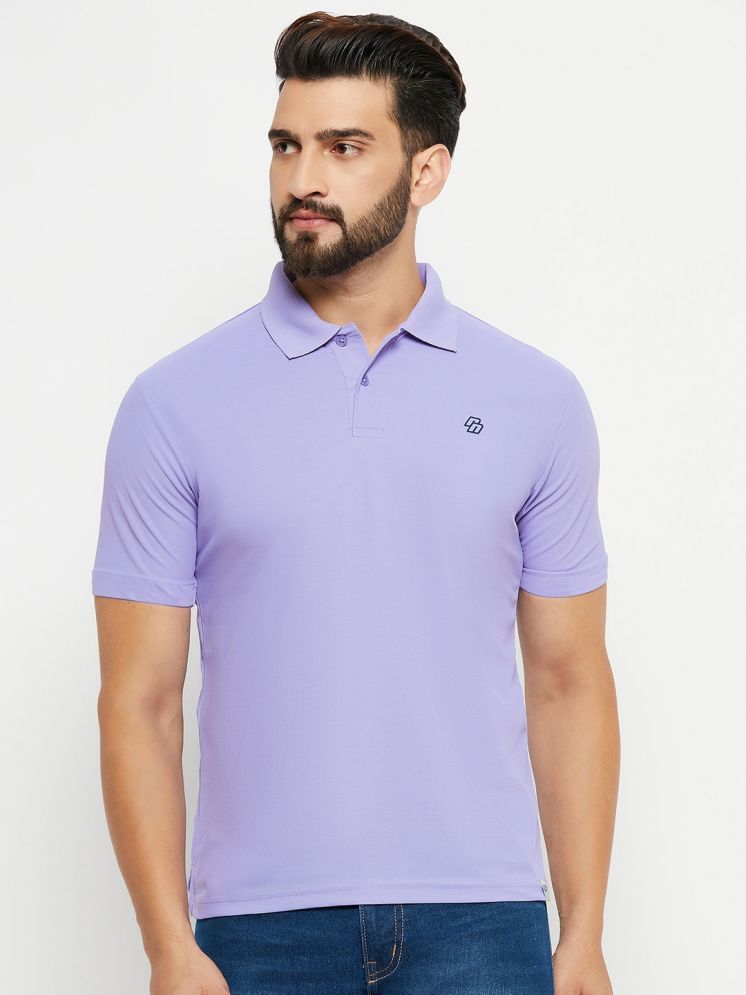     			Nuovo Cotton Blend Regular Fit Solid Half Sleeves Men's Polo T Shirt - Purple ( Pack of 1 )