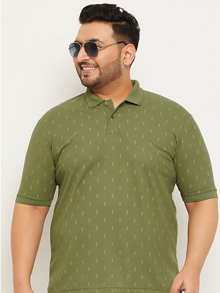     			Nuovo Cotton Blend Regular Fit Printed Half Sleeves Men's Polo T Shirt - Sea Green ( Pack of 1 )