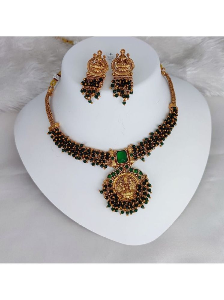     			Padmavati Bangles Green Alloy Necklace Set ( Pack of 1 )