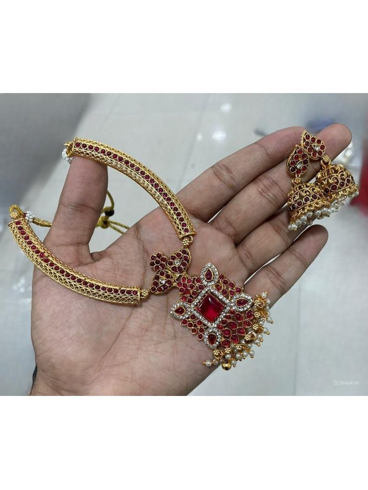     			Padmavati Bangles Maroon Alloy Necklace Set ( Pack of 1 )