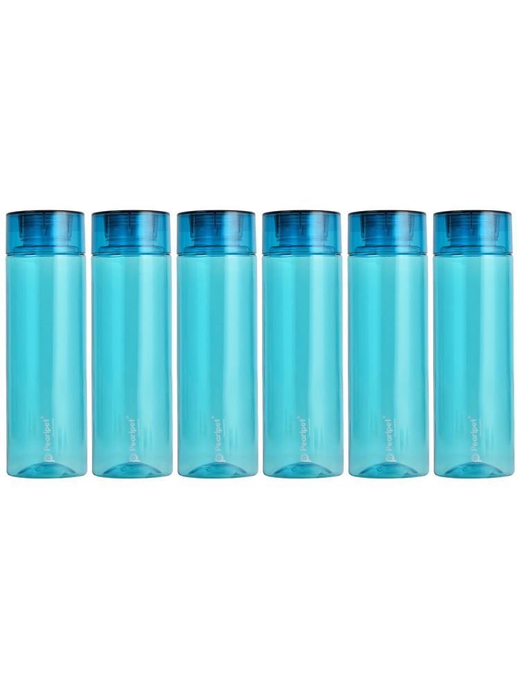     			PearlPet Hydrous-1000ml Blue Plastic Water Bottle 1000 mL ( Set of 6 )