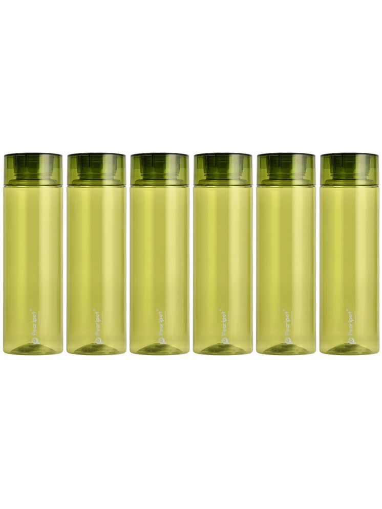     			PearlPet Hydrous-1000ml Green Plastic Water Bottle 1000 mL ( Set of 6 )