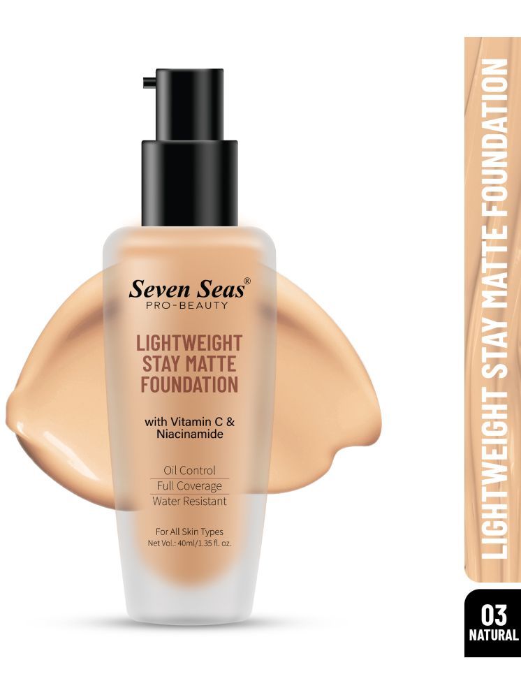     			Seven Seas Vitamin C&Niacinamide Water Resistant Oil Control Full Coverage Foundation(Natural,40 ML)