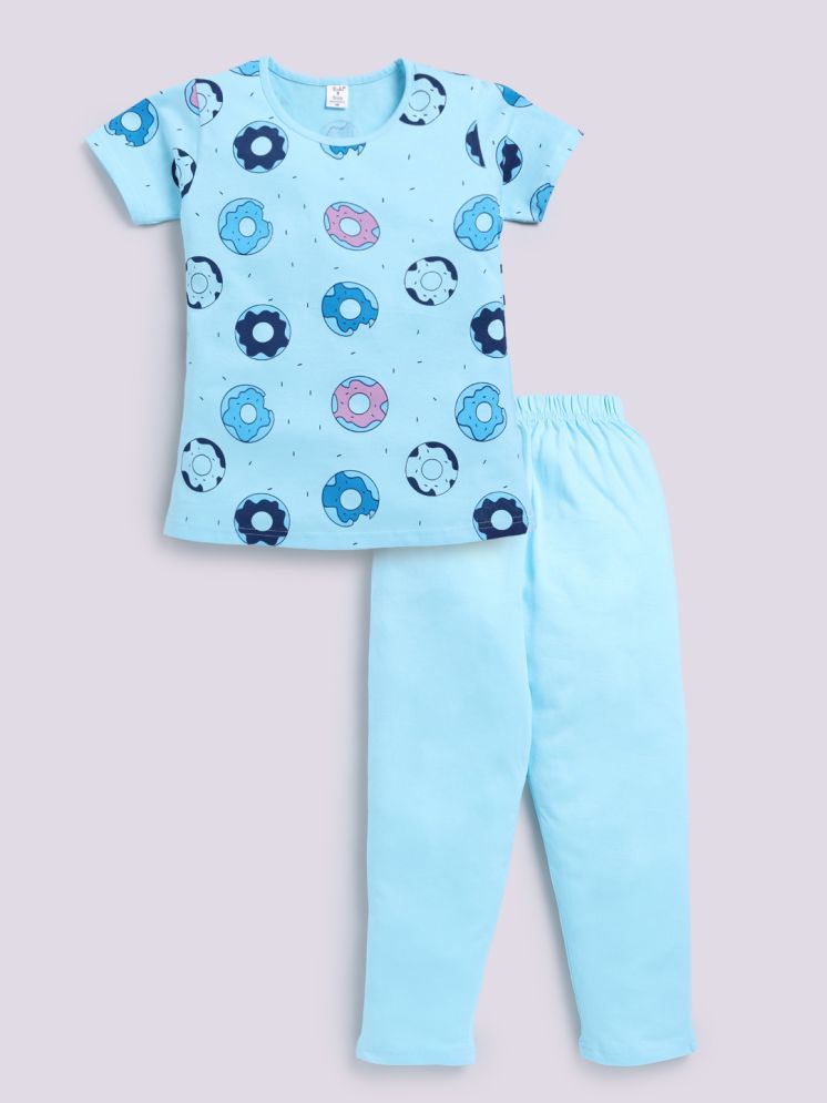     			Todd N Teen - Blue Cotton Girls Top & Pyjama Set ( Pack of 1 )