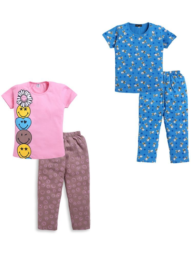     			Todd N Teen - Multicolor Cotton Girls Top & Pyjama Set ( Pack of 2 )