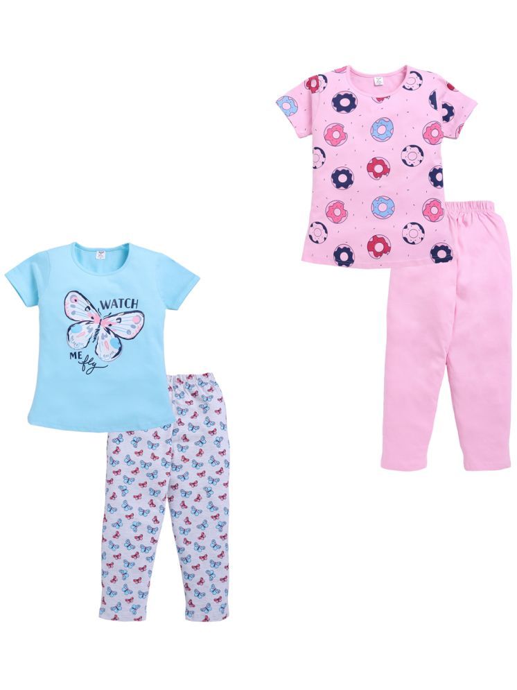     			Todd N Teen - Multicolor Cotton Girls Top & Pyjama Set ( Pack of 2 )