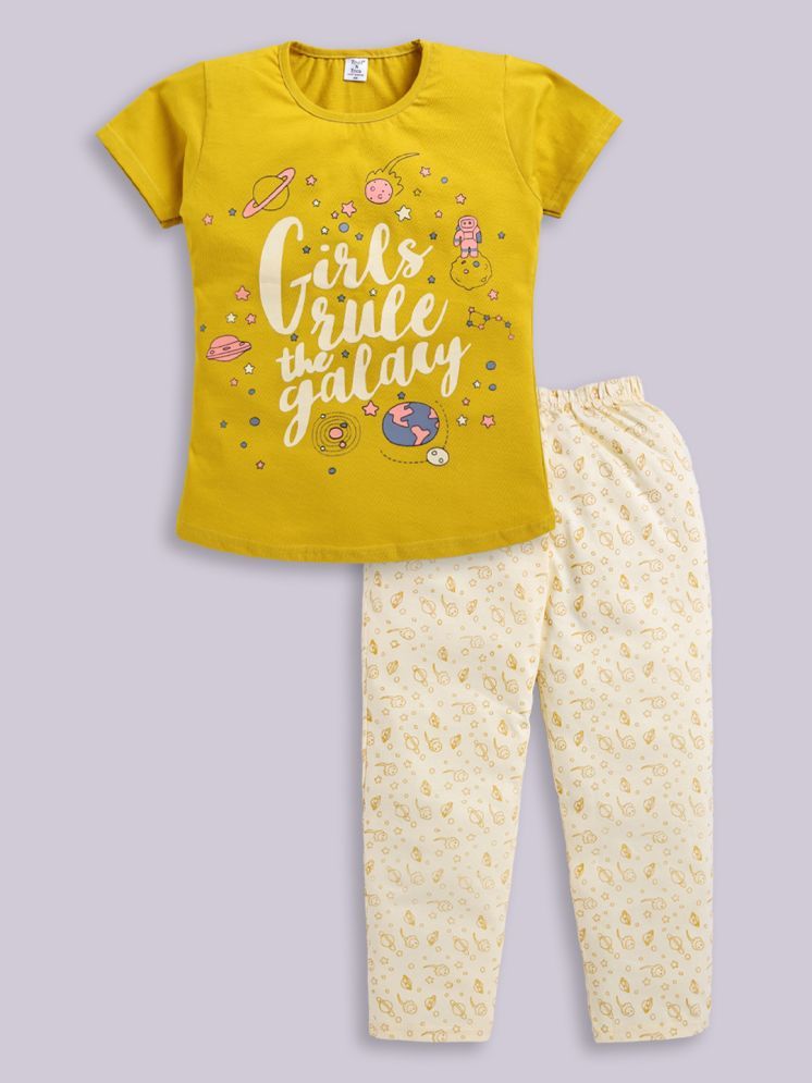     			Todd N Teen - Mustard Cotton Girls Top & Pyjama Set ( Pack of 1 )