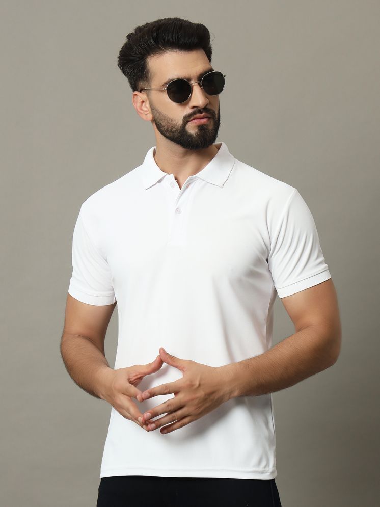     			connan Cotton Blend Regular Fit Solid Half Sleeves Men's Polo T Shirt - White ( Pack of 1 )