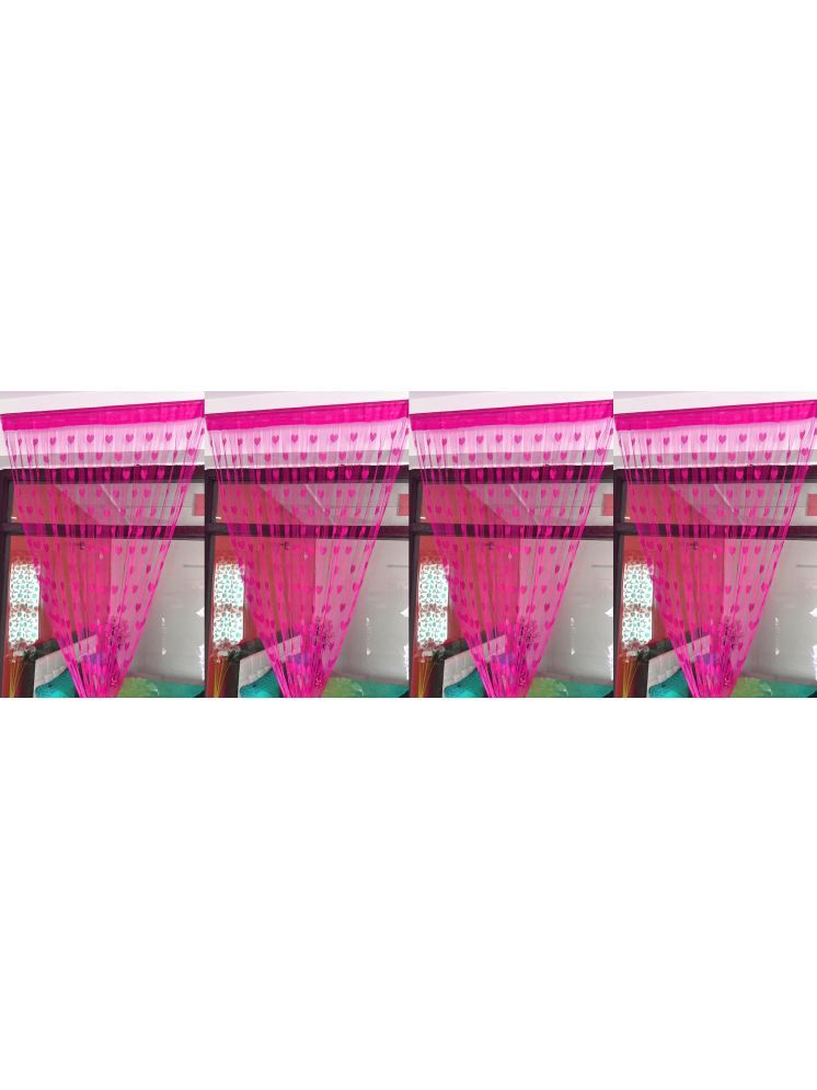     			gharsaaz Abstract Semi-Transparent Rod Pocket Curtain 6.5 ft ( Pack of 4 ) - Magenta