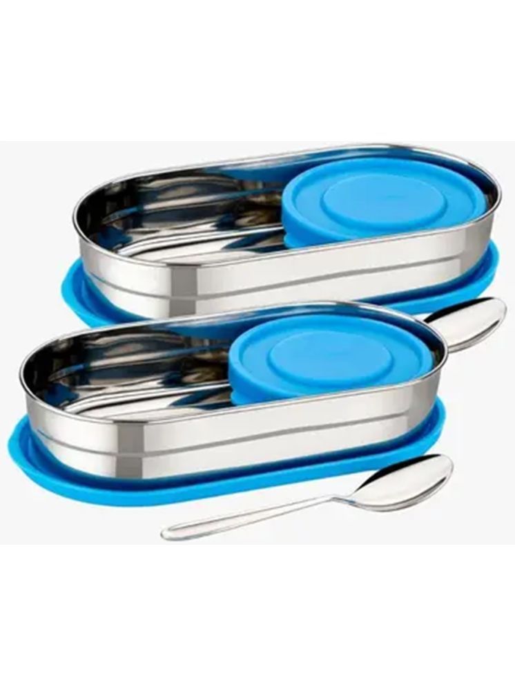     			iview kitchenware School/College/Office Stainless Steel Lunch Box 5 - Container ( Pack of 2 )