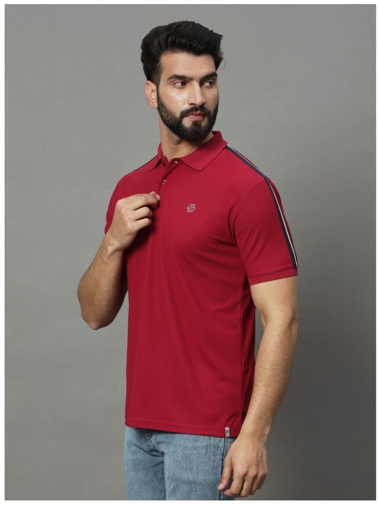     			renuovo Pack of 1 Cotton Blend Regular Fit Solid Half Sleeves Men's Polo T Shirt ( Maroon )