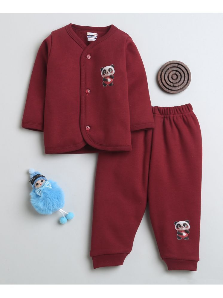     			BUMZEE Pack of 1 Baby Girls Fleece Sweatshirt & Jogger Set ( Maroon )