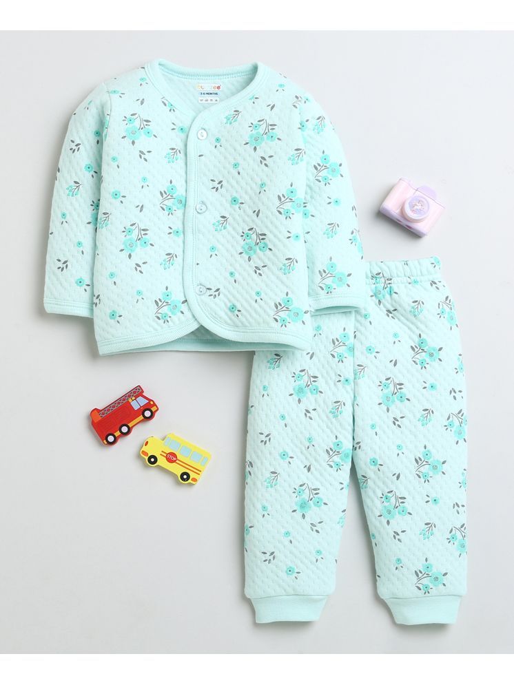     			BUMZEE Pack of 1 Baby Girls Cotton Blend Sweatshirt & Jogger Set ( Mint Green )