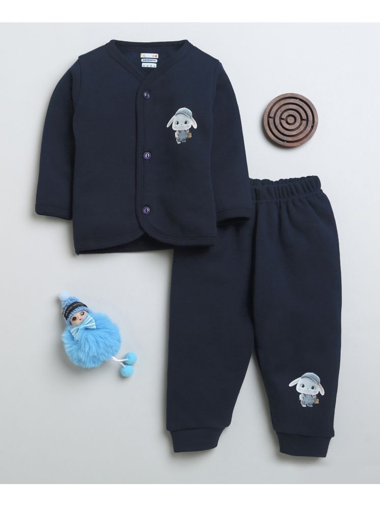     			BUMZEE Navy Fleece Baby Boy T-Shirt & Pyjama Set ( Pack of 1 )