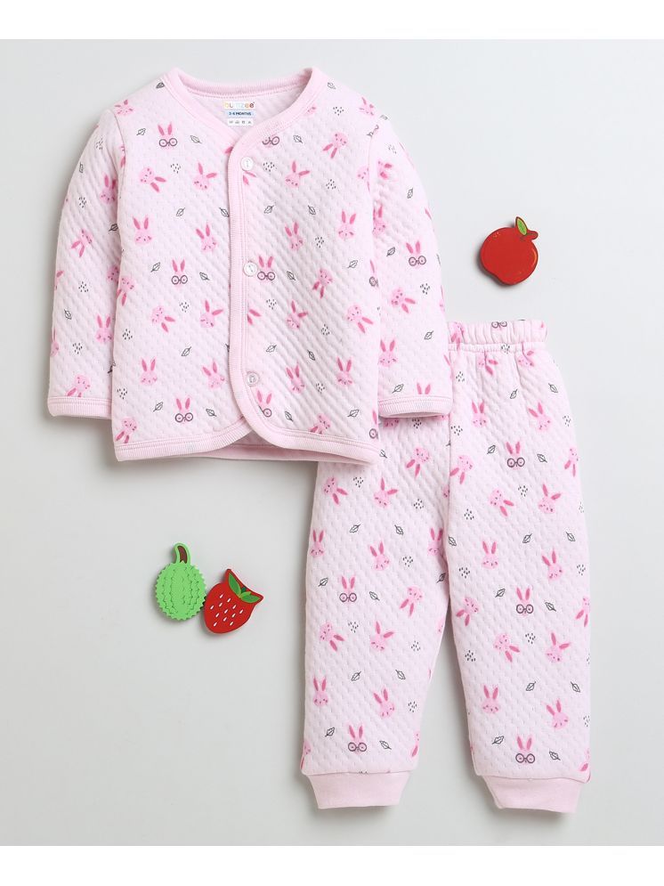     			BUMZEE Pink Cotton Blend Baby Girl Sweatshirt & Jogger Set ( Pack of 1 )