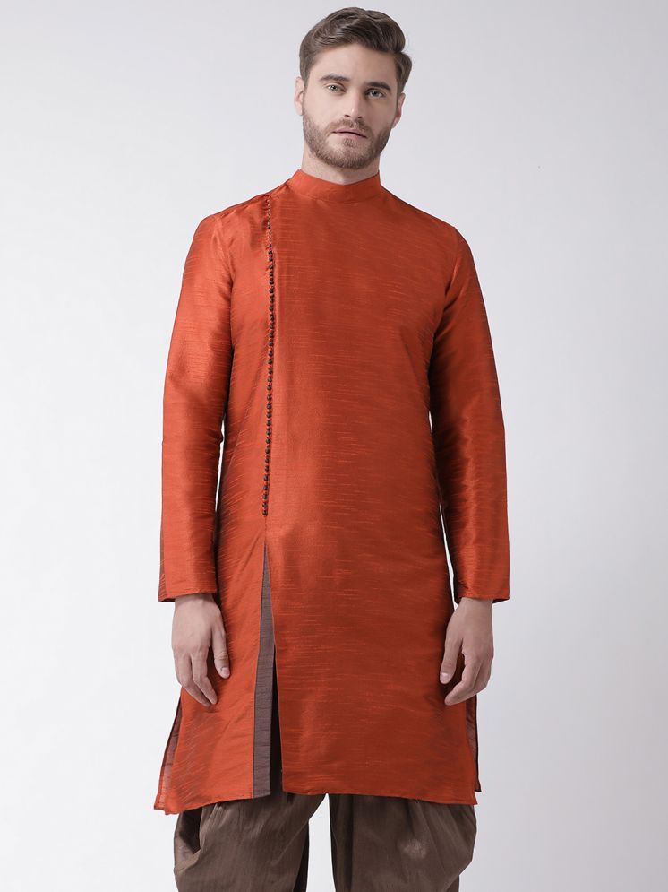     			Deyann Orange Silk Men's Regular Kurta ( Pack of 1 )